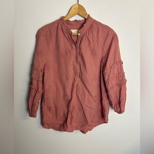 Isabella Sinclair Button Down Blouse Size M 100% Cotton Minimalist Natural textu